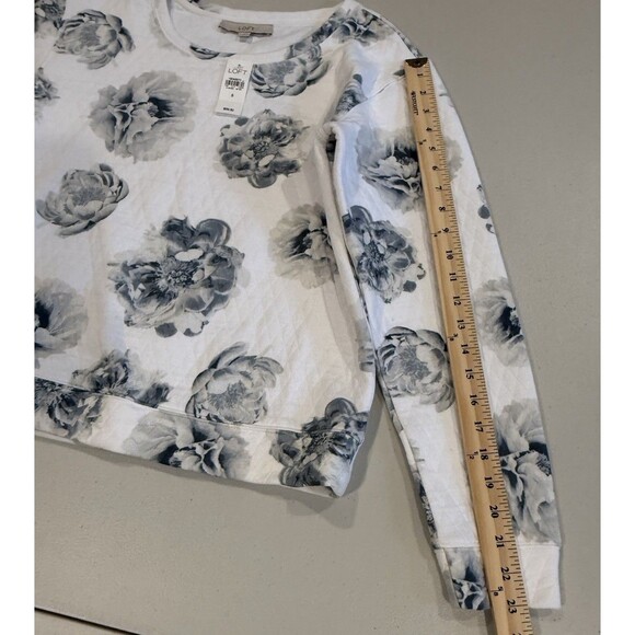 NEW Loft Sweatshirt Womens Small Floral Travel Lightweight Coastal 100% Cotton - Picture 6 of 6